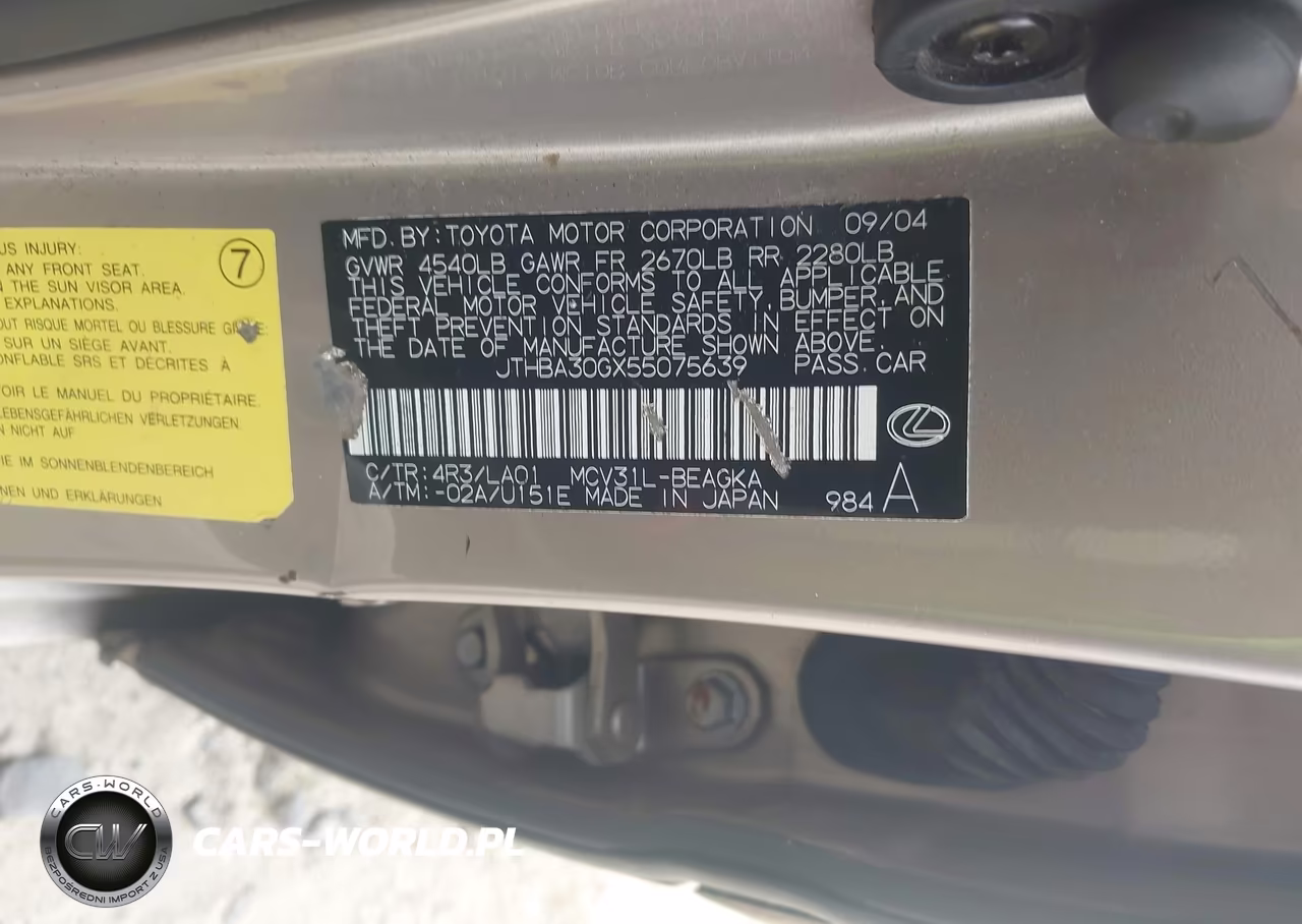 2005 Lexus Es 330 VIN:JTHBA30GX55075639 - 9