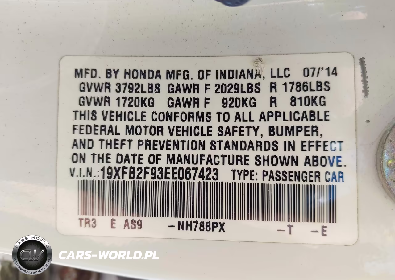 2014 Honda Civic Ex-L VIN:19XFB2F93EE067423 - 9