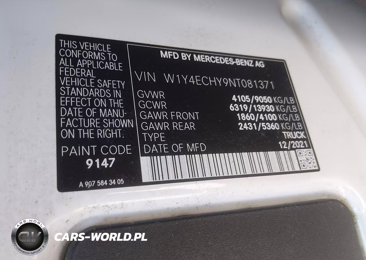 2022 Mercedes-Benz Sprinter 2500 High Roof V6 VIN:W1Y4ECHY9NT081371 - 9