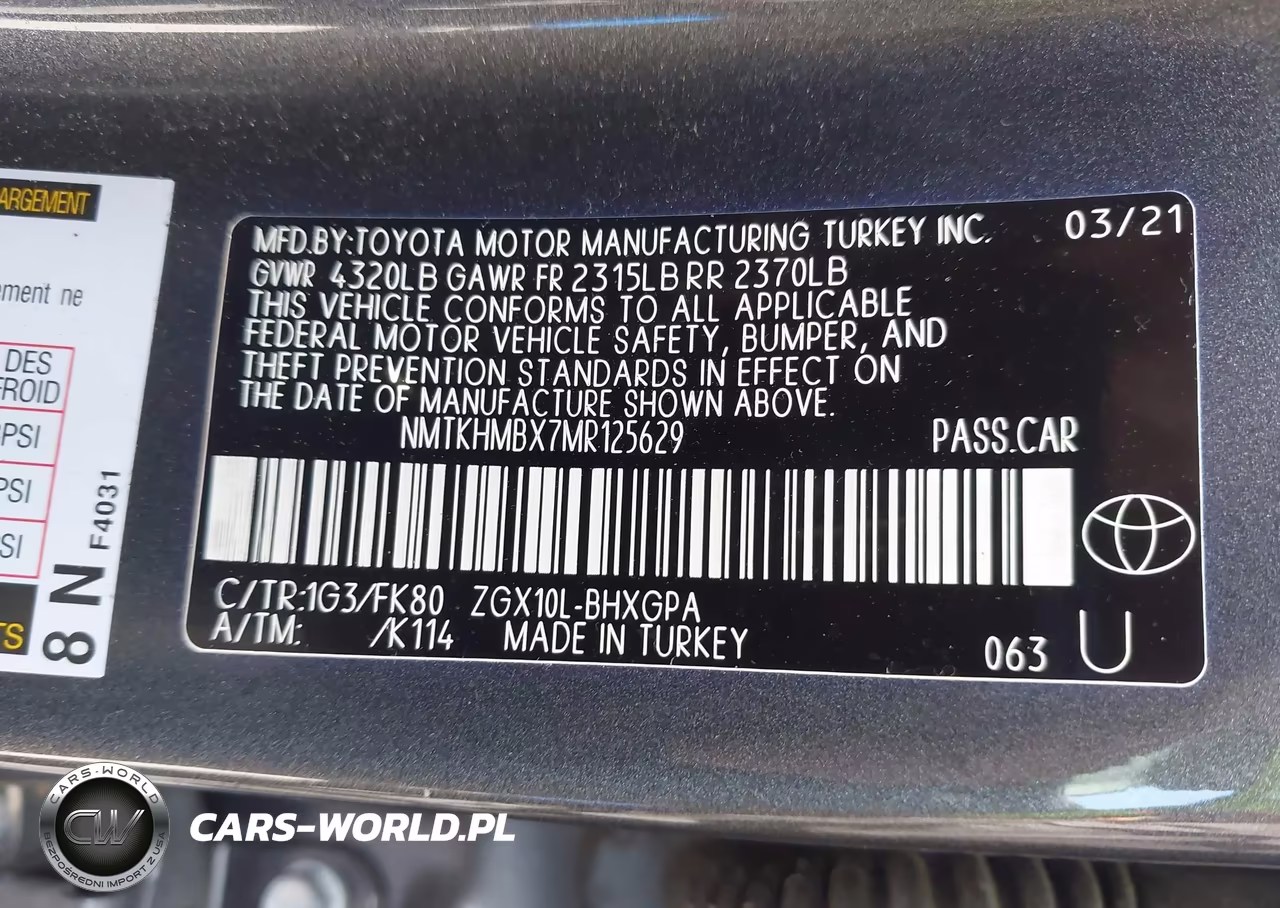 2021 Toyota C-Hr Xle VIN:NMTKHMBX7MR125629 - 9