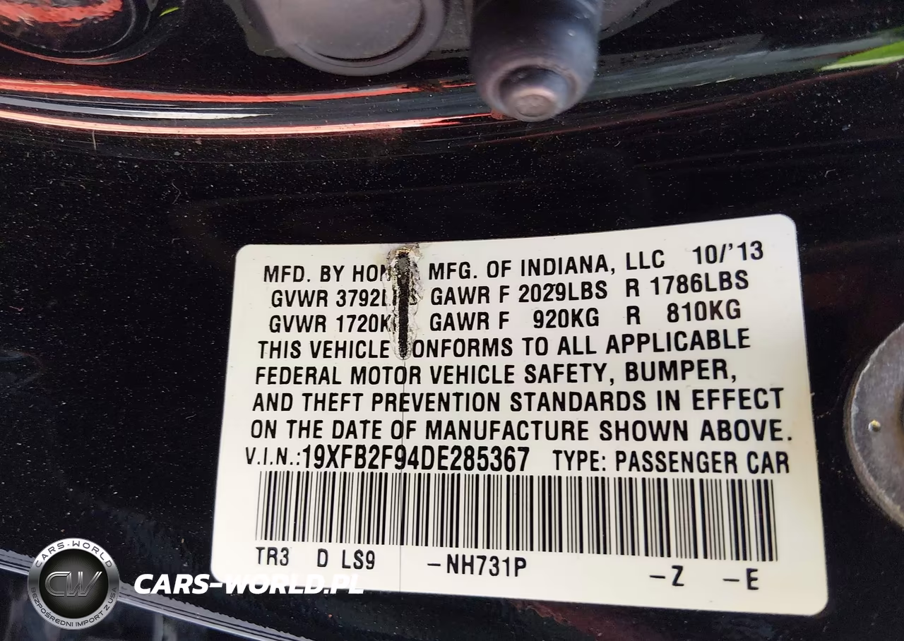 2013 Honda Civic Ex-L VIN:19XFB2F94DE285367 - 9