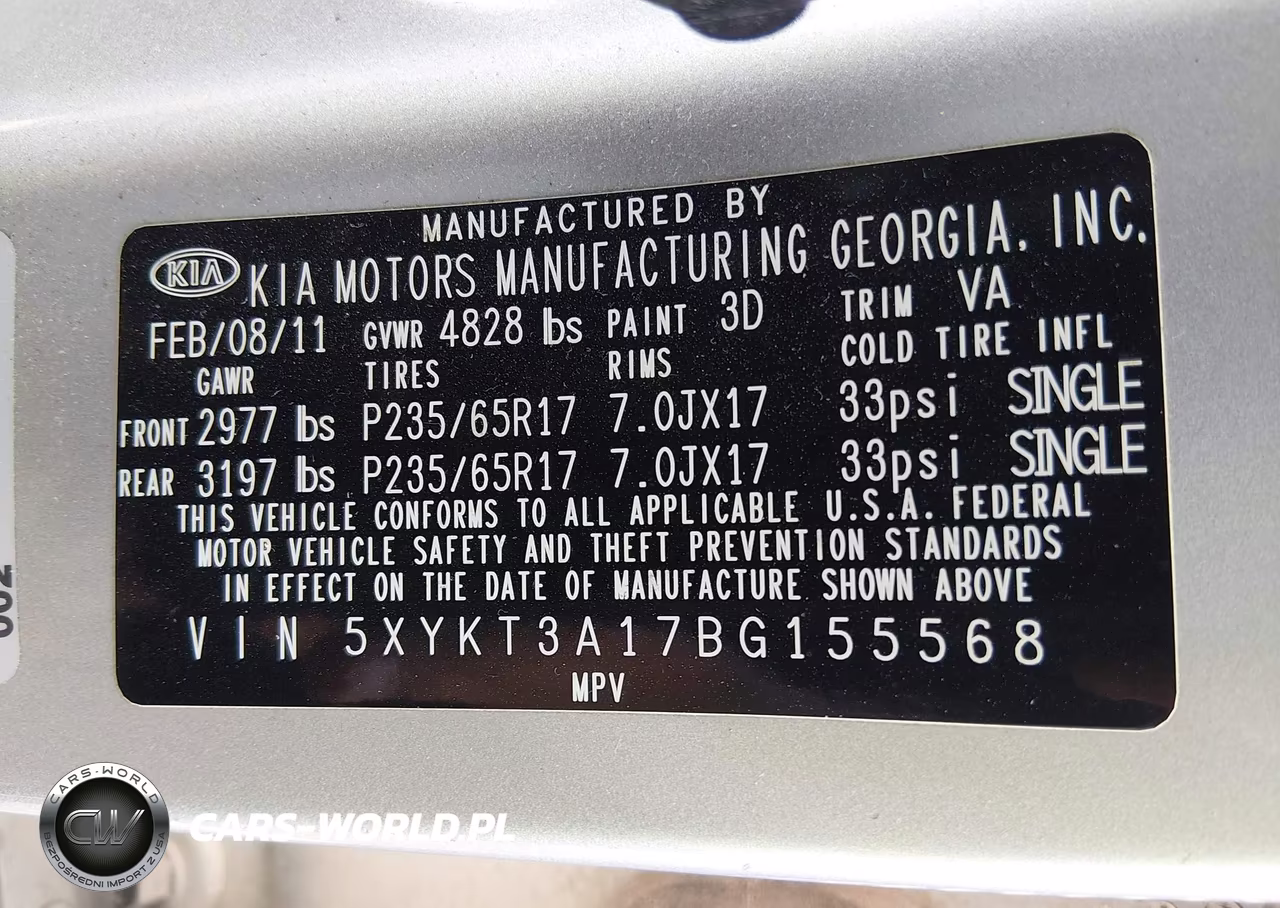 2011 Kia Sorento Lx VIN:5XYKT3A17BG155568 - 9