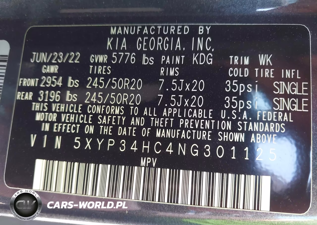 2022 Kia Telluride Ex VIN:5XYP34HC4NG301125 - 9