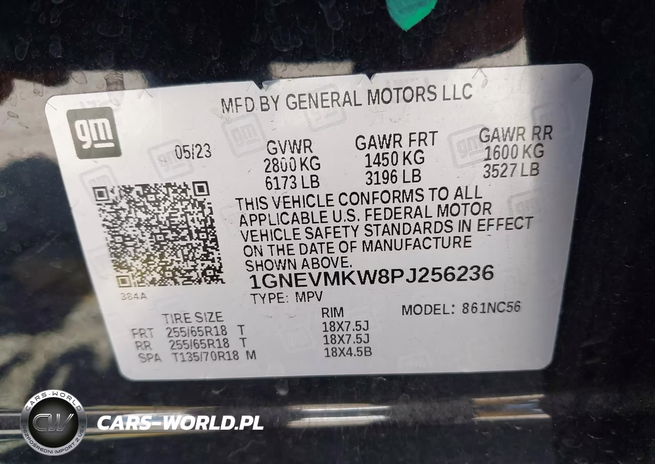 2023 Chevrolet Traverse Awd 2Fl Cloth VIN:1GNEVMKW8PJ256236 - 9