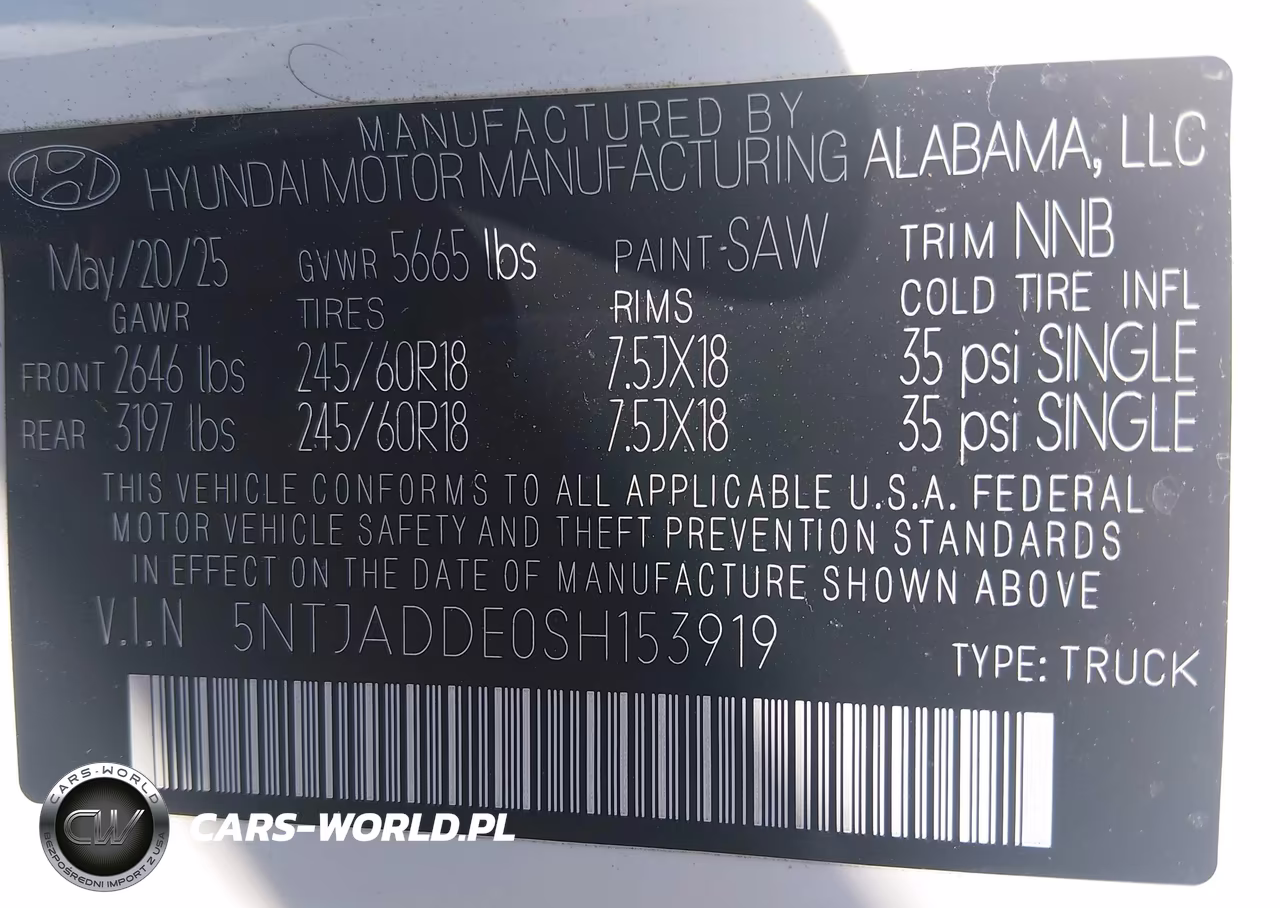 2025 Hyundai Santa Cruz Se VIN:5NTJADDE0SH153919 - 9
