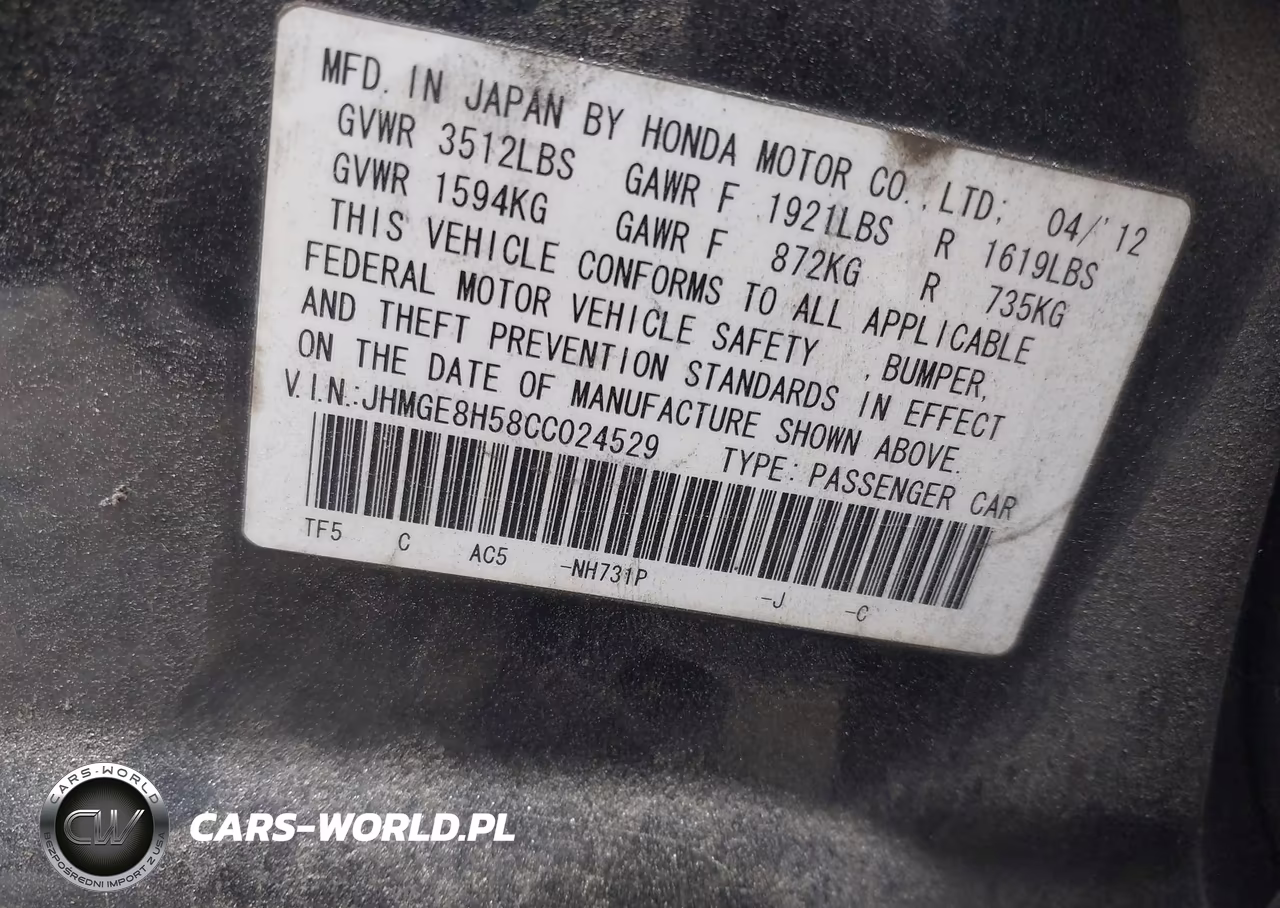 2012 Honda Fit Sport VIN:JHMGE8H58CC024529 - 17