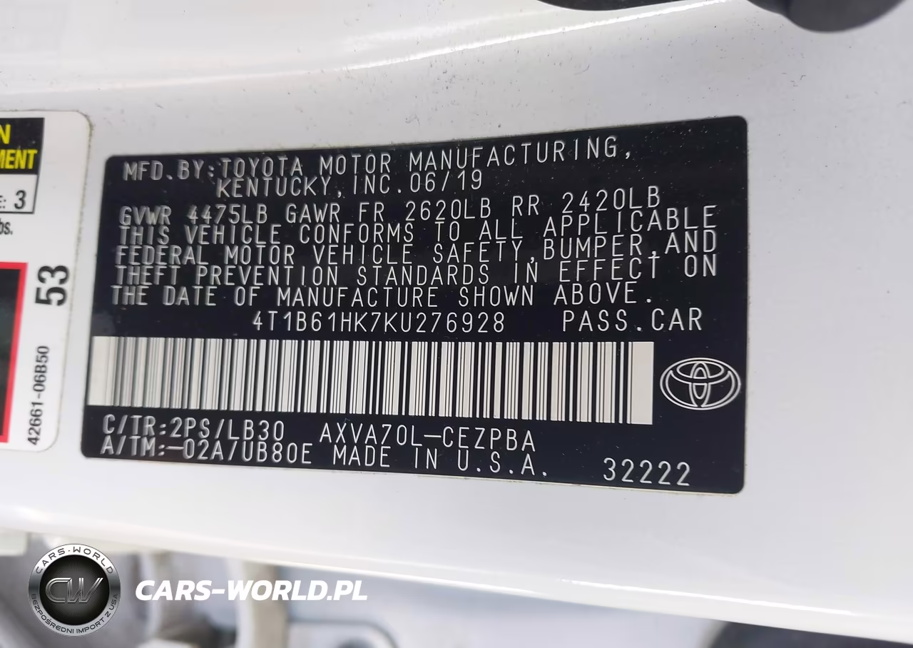 2019 Toyota Camry Xse VIN:4T1B61HK7KU276928 - 9