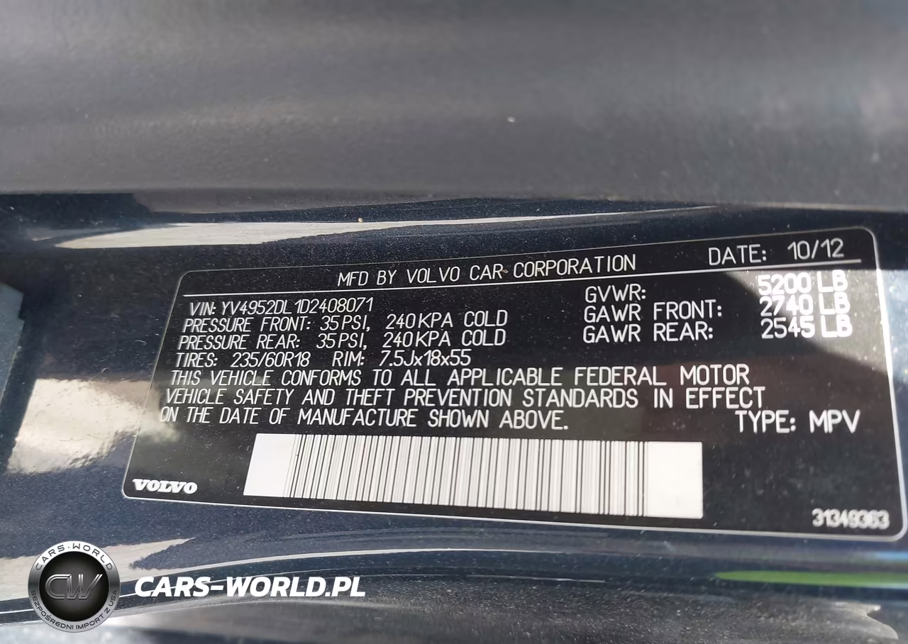 2013 Volvo Xc60 3.2-3.2 Platinum-3.2 Premier-3.2 Premier Plus VIN:YV4952DL1D2408071 - 9
