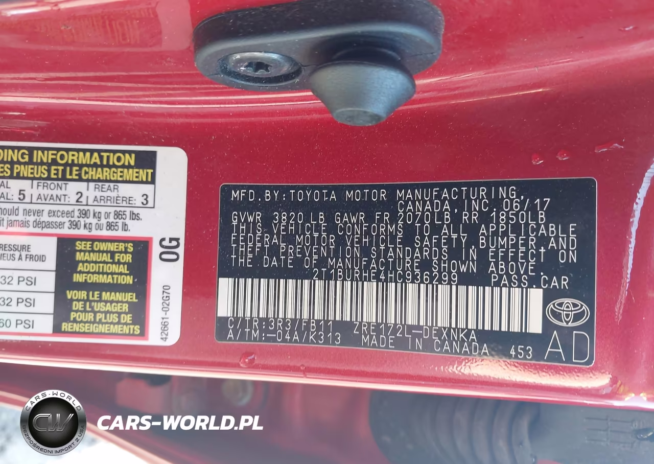 2017 Toyota Corolla Le VIN:2T1BURHE4HC936299 - 9