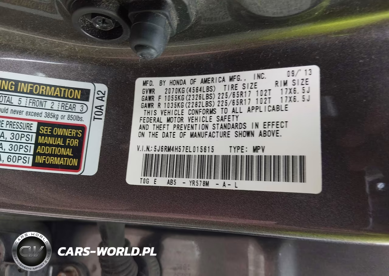2014 Honda Cr-V Ex VIN:5J6RM4H57EL015615 - 9