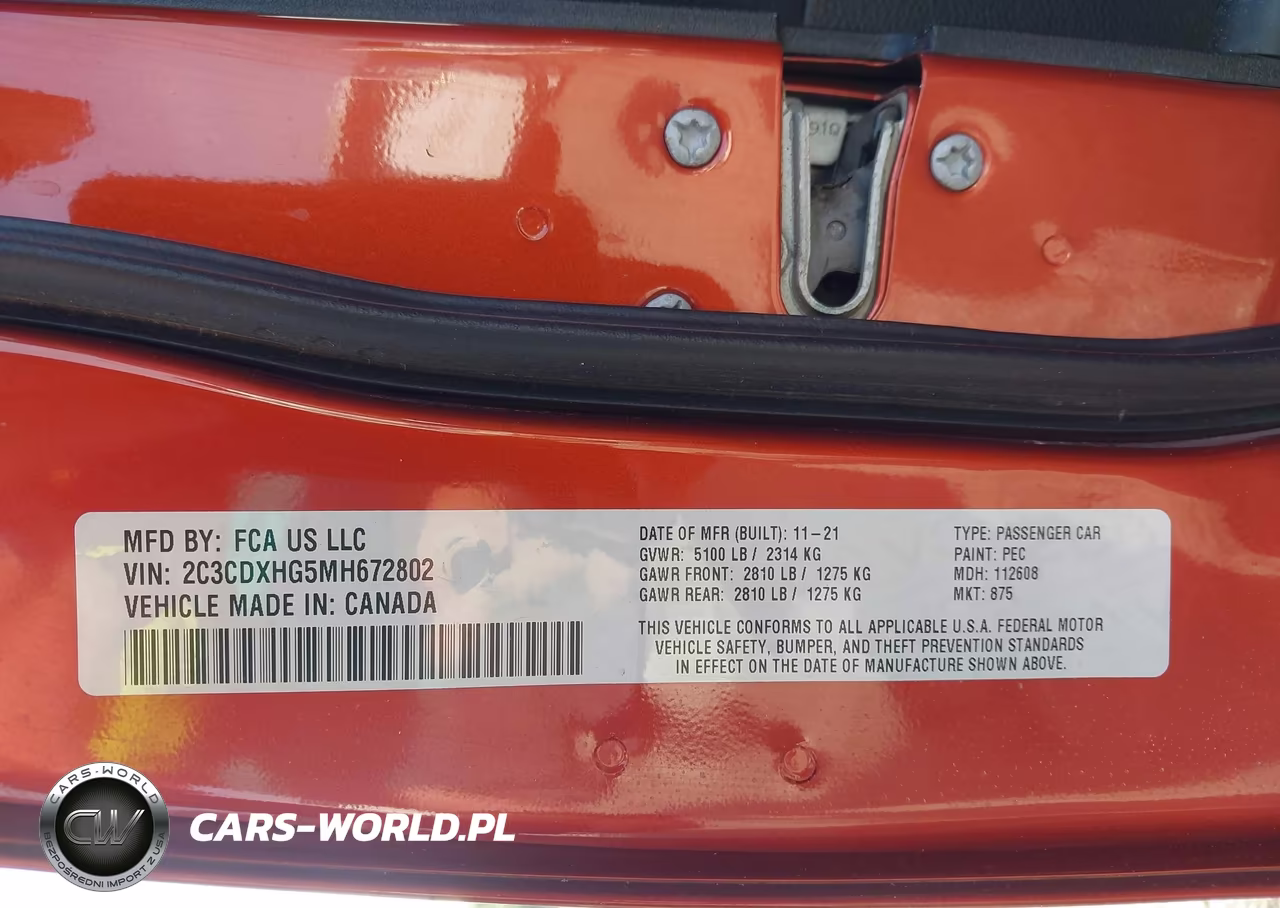 2021 Dodge Charger Gt Rwd VIN:2C3CDXHG5MH672802 - 9