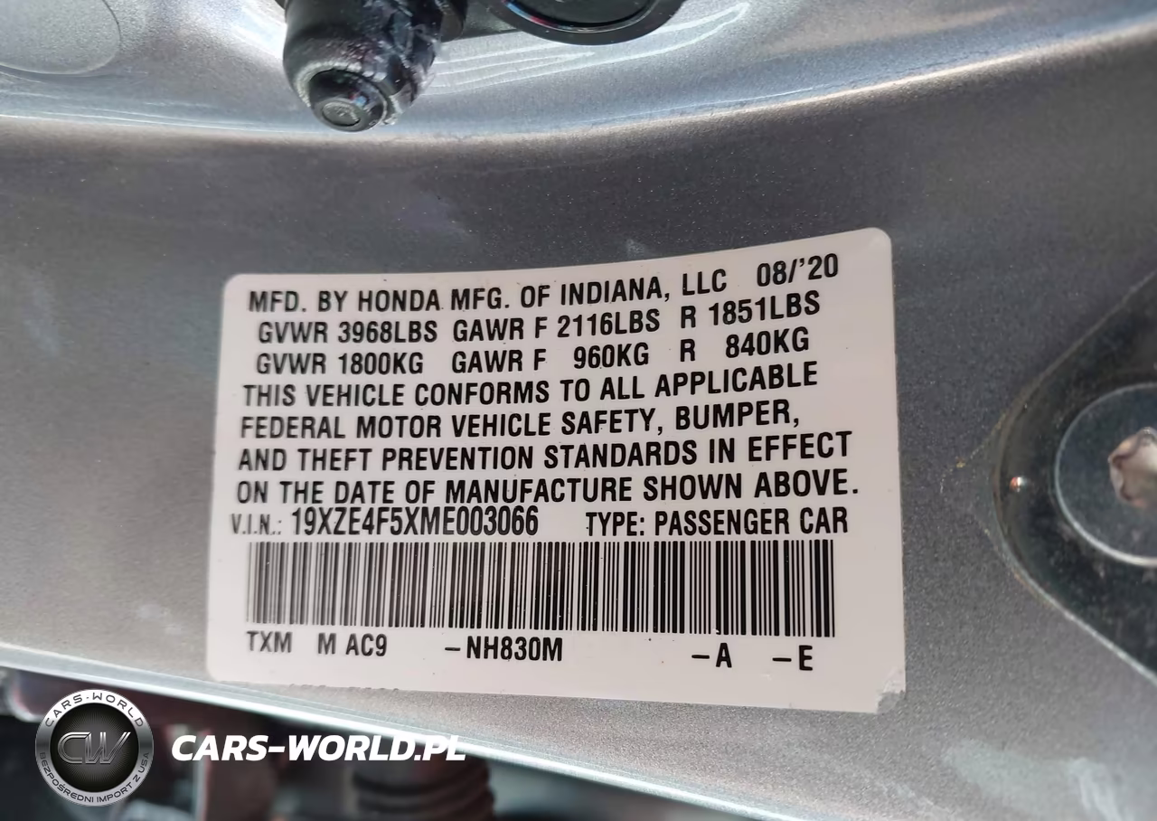2021 Honda Insight Ex VIN:19XZE4F5XME003066 - 9
