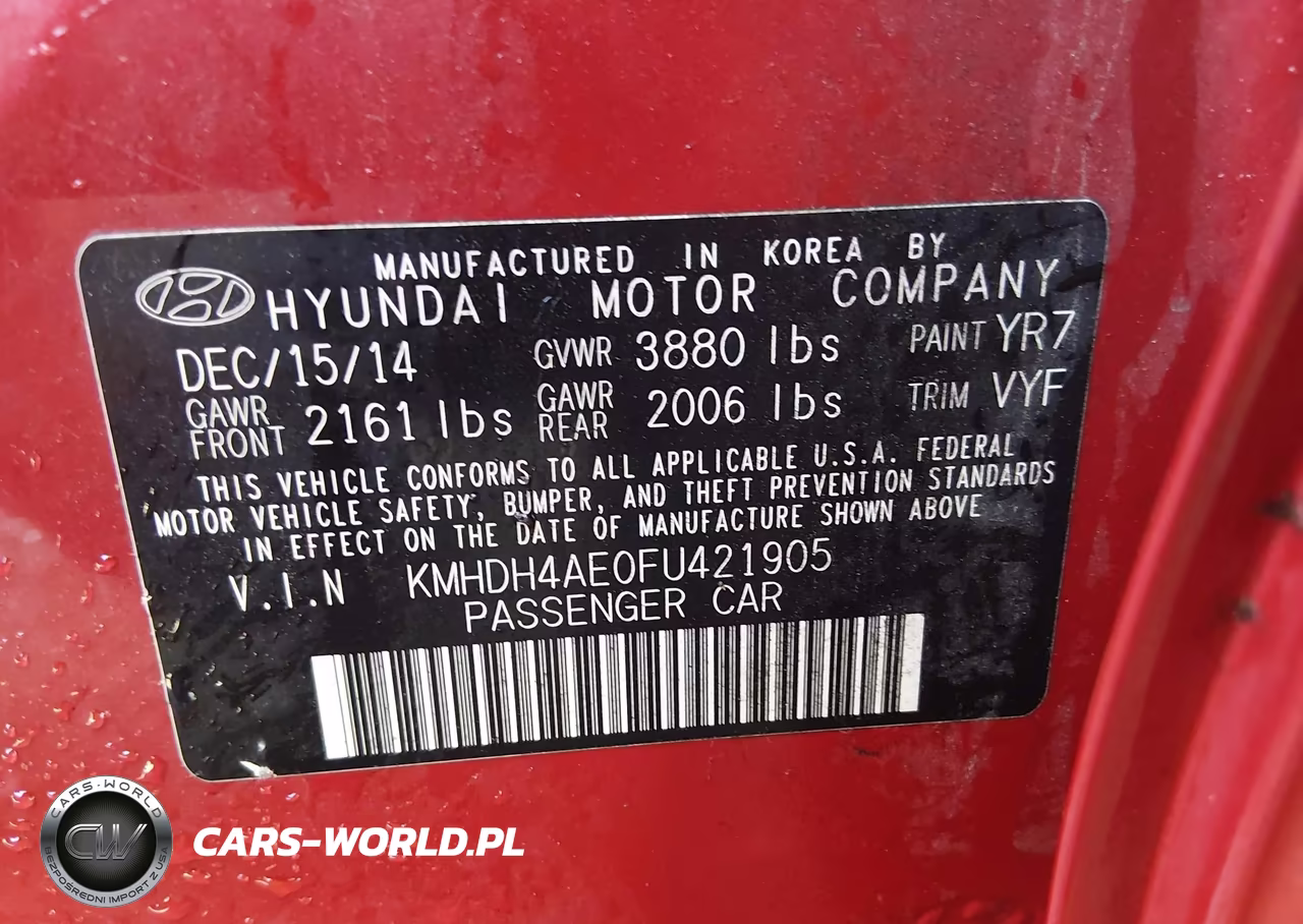 2015 Hyundai Elantra Se VIN:KMHDH4AE0FU421905 - 9