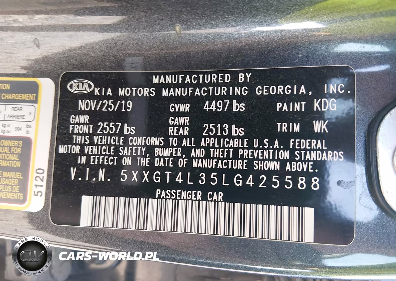 2020 Kia Optima Lx VIN:5XXGT4L35LG425588 - 9