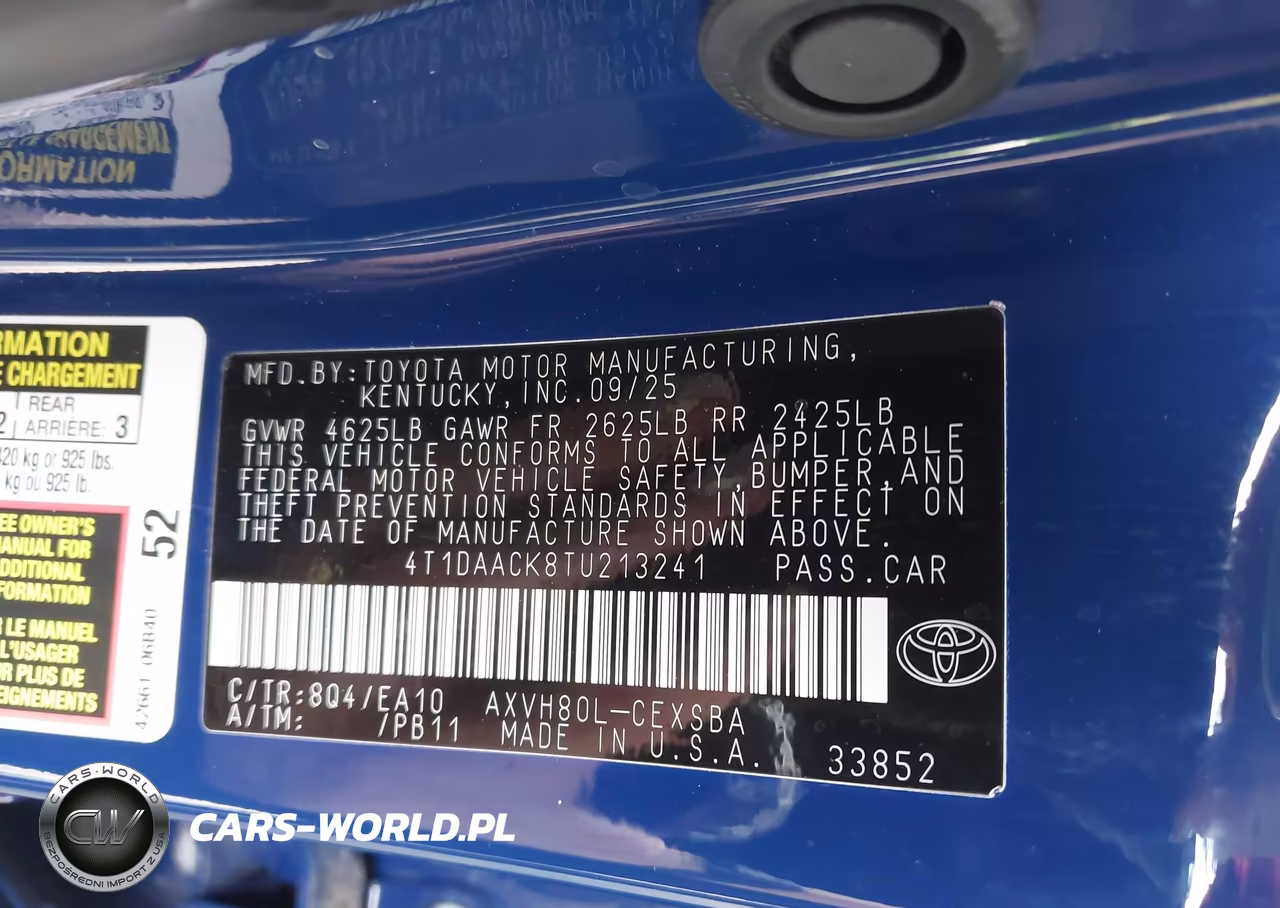 2026 Toyota Camry Se VIN:4T1DAACK8TU213241 - 9