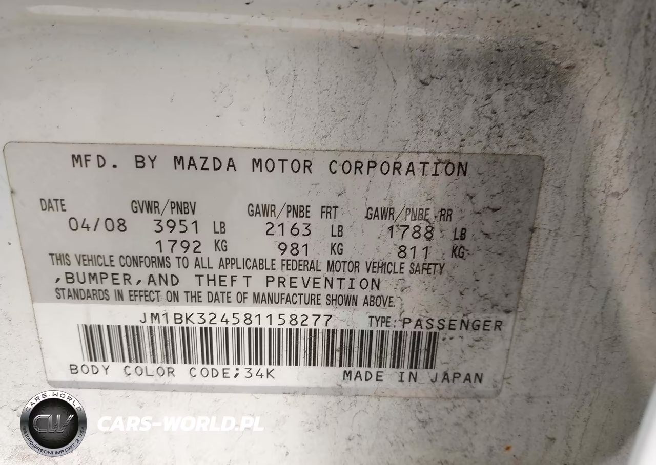 2008 Mazda Mazda3 S Sport VIN:JM1BK324581158277 - 9