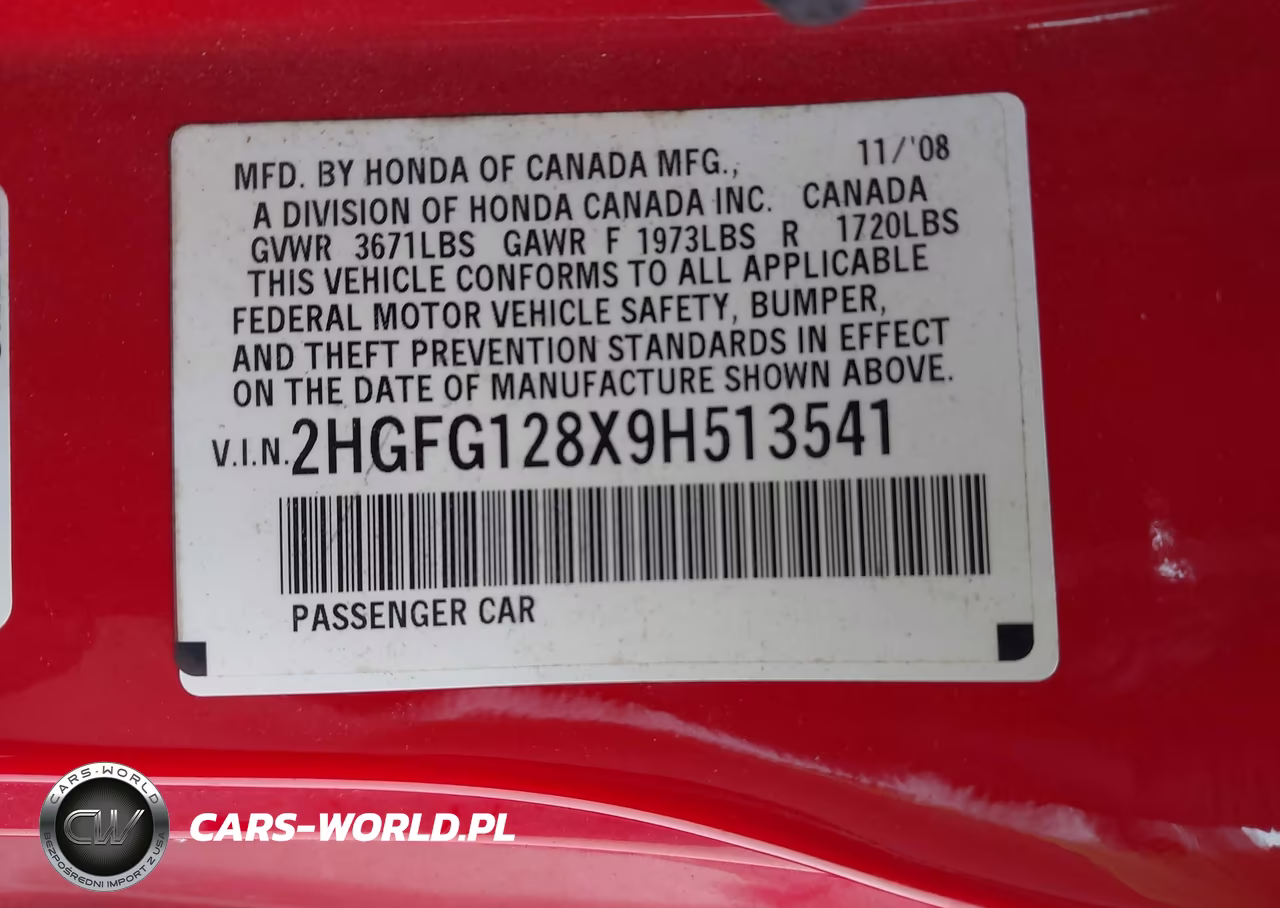 2009 Honda Civic Ex VIN:2HGFG128X9H513541 - 9