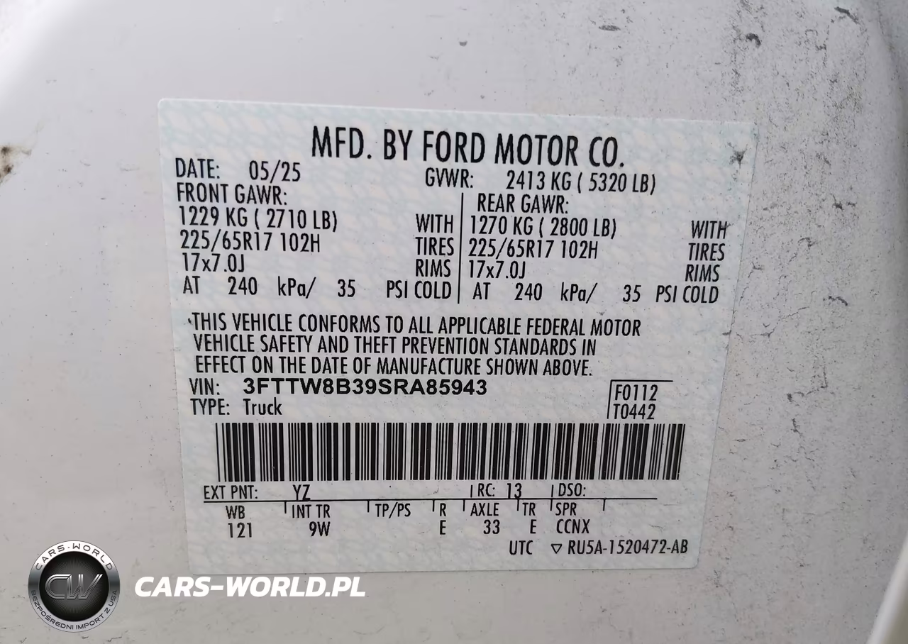 2025 Ford Maverick Xl VIN:3FTTW8B39SRA85943 - 9