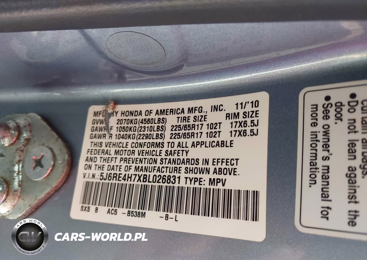 2011 Honda Cr-V Ex-L VIN:5J6RE4H7XBL026831 - 9