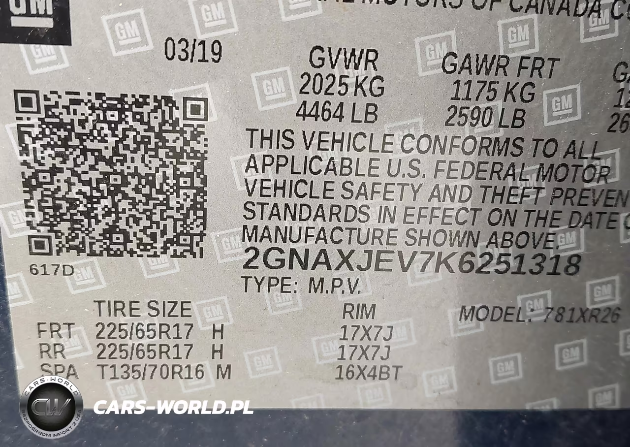 2019 Chevrolet Equinox Lt VIN:2GNAXJEV7K6251318 - 9