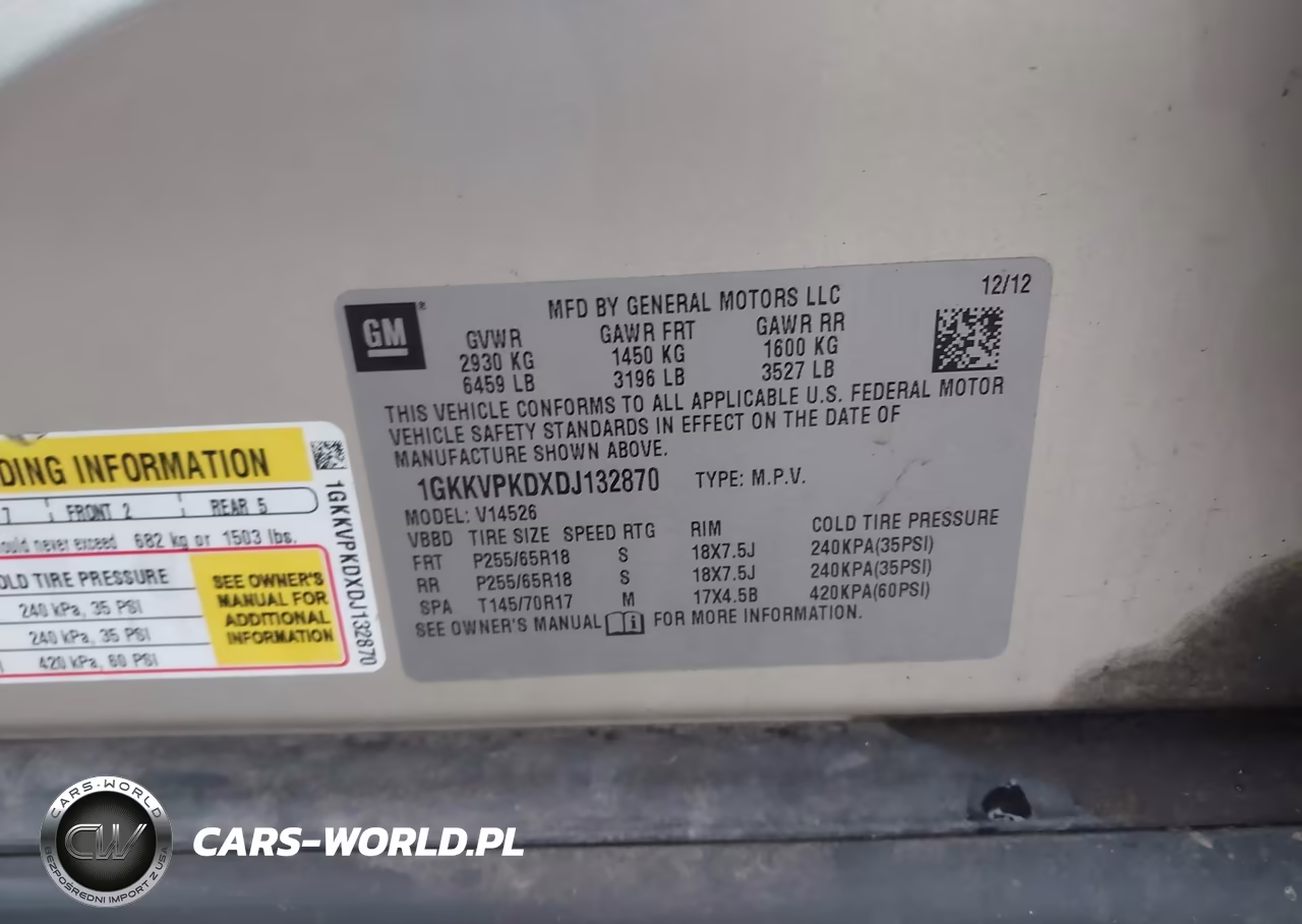 2013 GMC Acadia Sle-2 VIN:1GKKVPKDXDJ132870 - 9