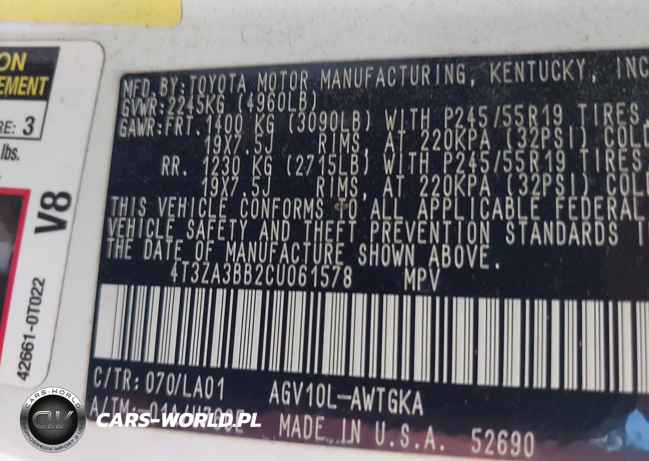 2012 Toyota Venza Xle VIN:4T3ZA3BB2CU061578 - 9