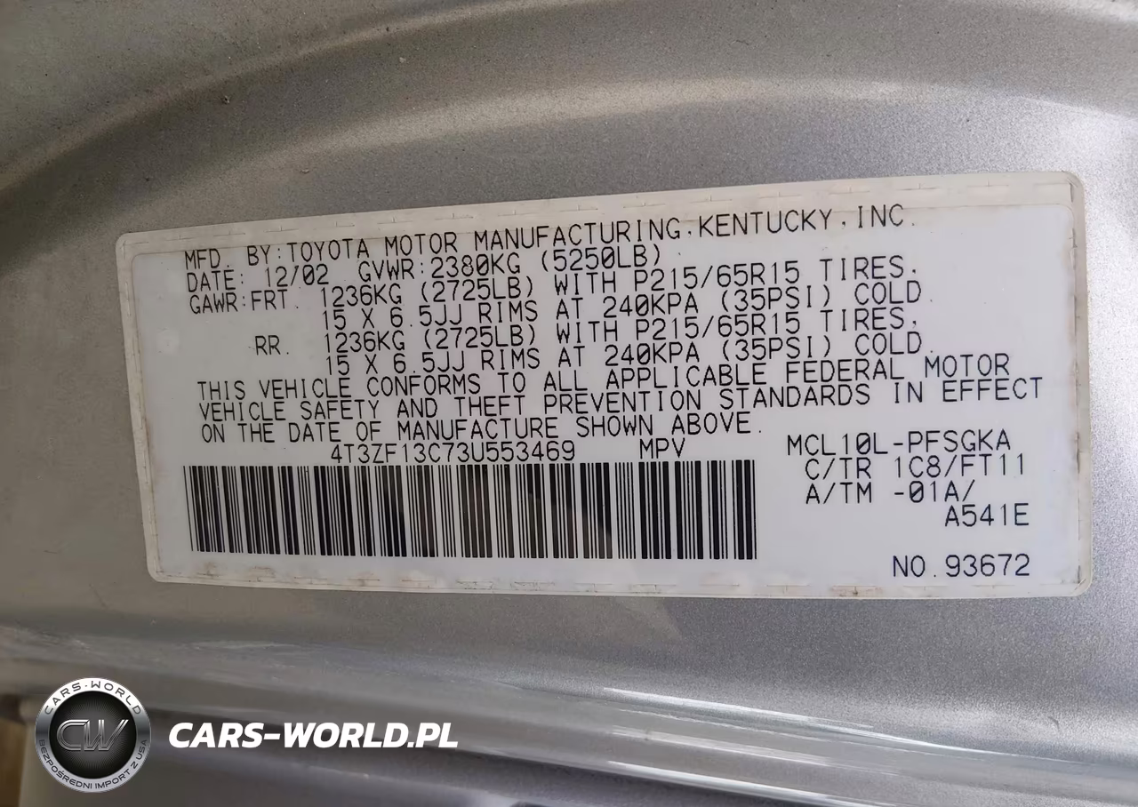 2003 Toyota Sienna Le VIN:4T3ZF13C73U553469 - 9
