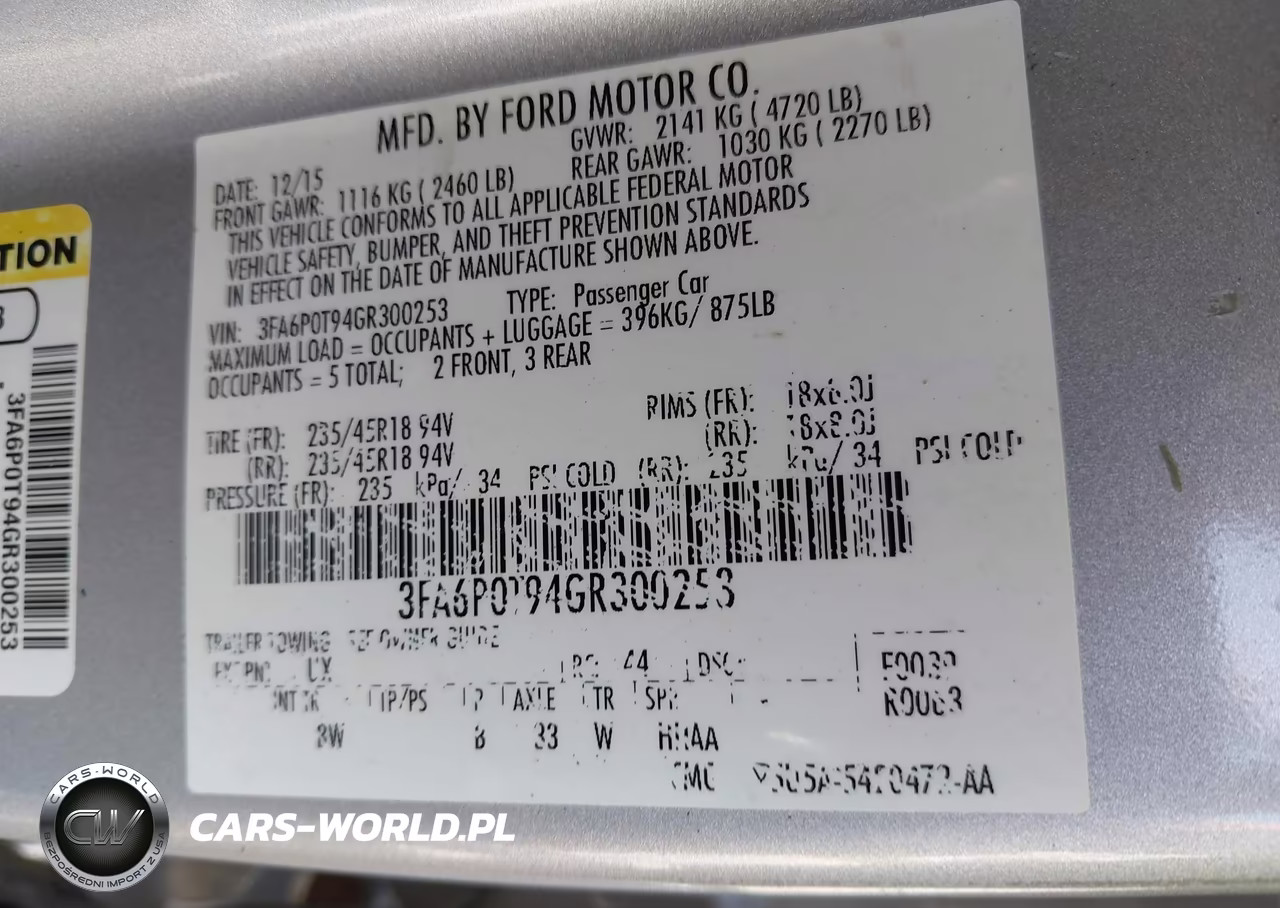2016 Ford Fusion Se VIN:3FA6P0T94GR300253 - 9
