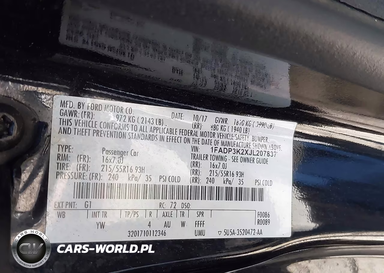 2018 Ford Focus Se VIN:1FADP3K2XJL207837 - 9