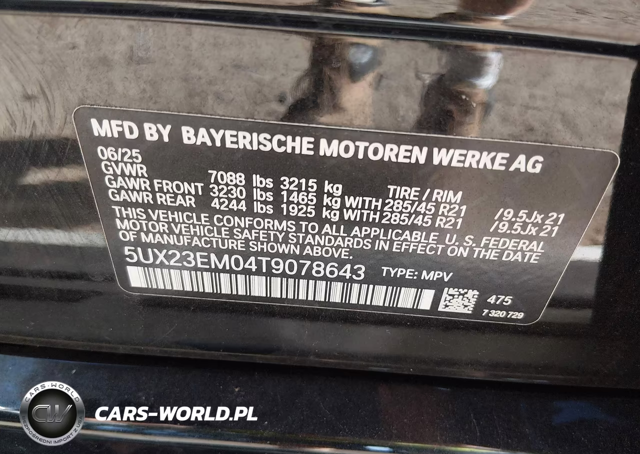 2026 BMW X7 xDrive40I VIN:5UX23EM04T9078643 - 9