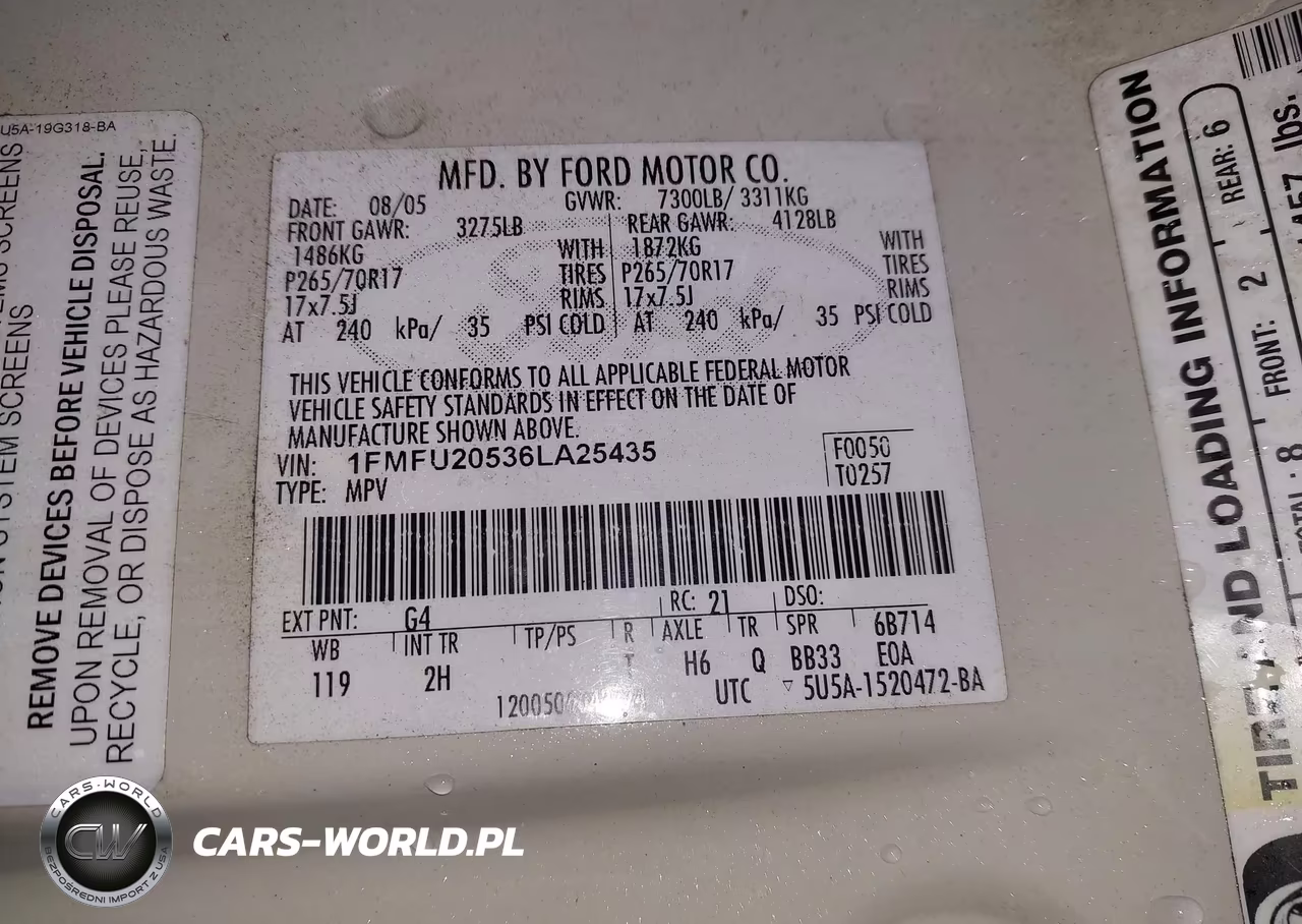 2006 Ford Expedition Limited VIN:1FMFU20536LA25435 - 9