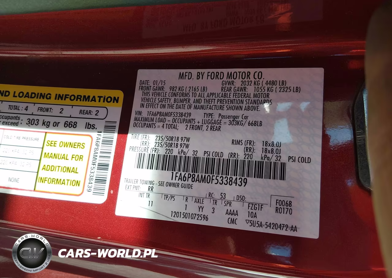 2015 Ford Mustang V6 VIN:1FA6P8AM0F5338439 - 9