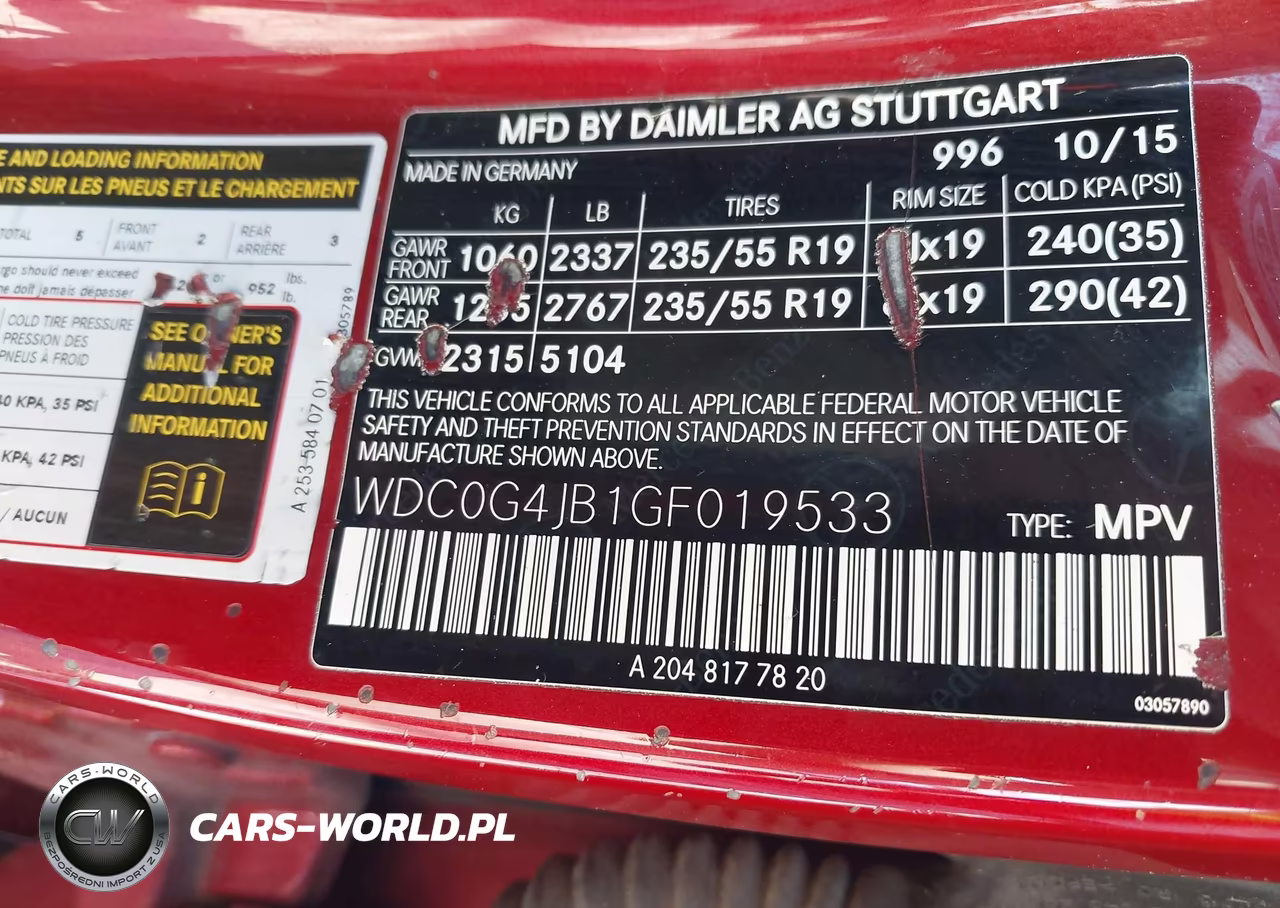 2016 Mercedes-Benz Glc 300 VIN:WDC0G4JB1GF019533 - 9