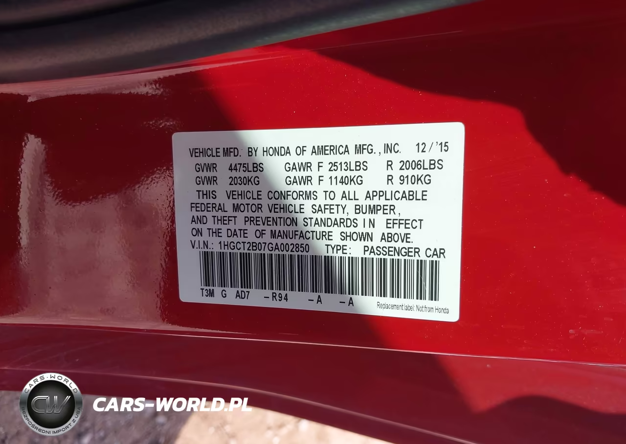 2016 Honda Accord Touring VIN:1HGCT2B07GA002850 - 9
