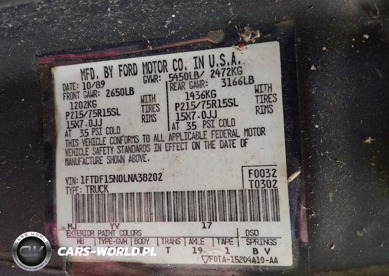 1990 Ford F150 VIN:1FTDF15N0LNA38202 - 9