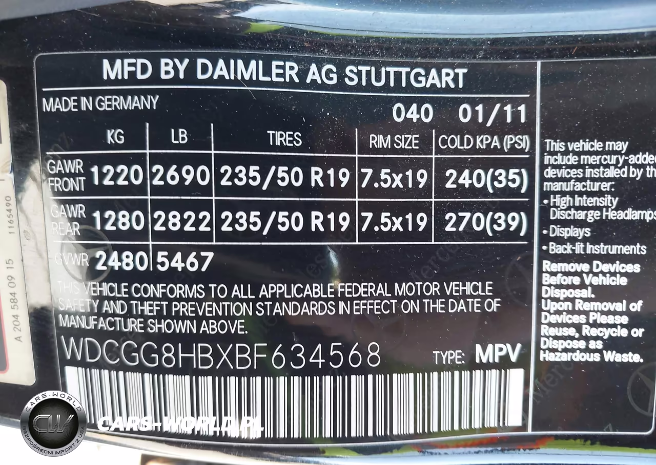 2011 Mercedes-Benz Glk 350 4Matic VIN:WDCGG8HBXBF634568 - 9