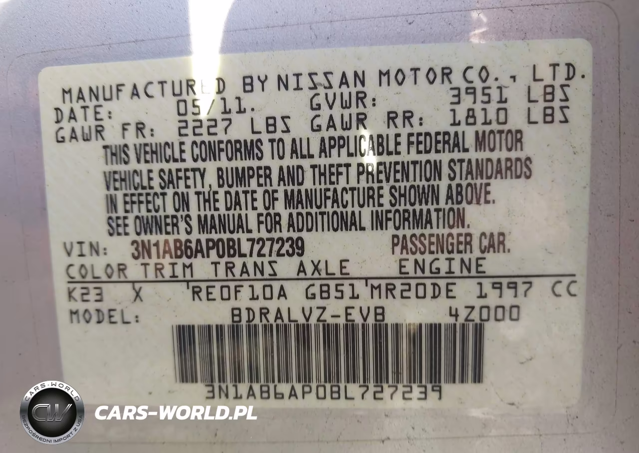 2011 Nissan Sentra 2.0Sl VIN:3N1AB6AP0BL727239 - 9
