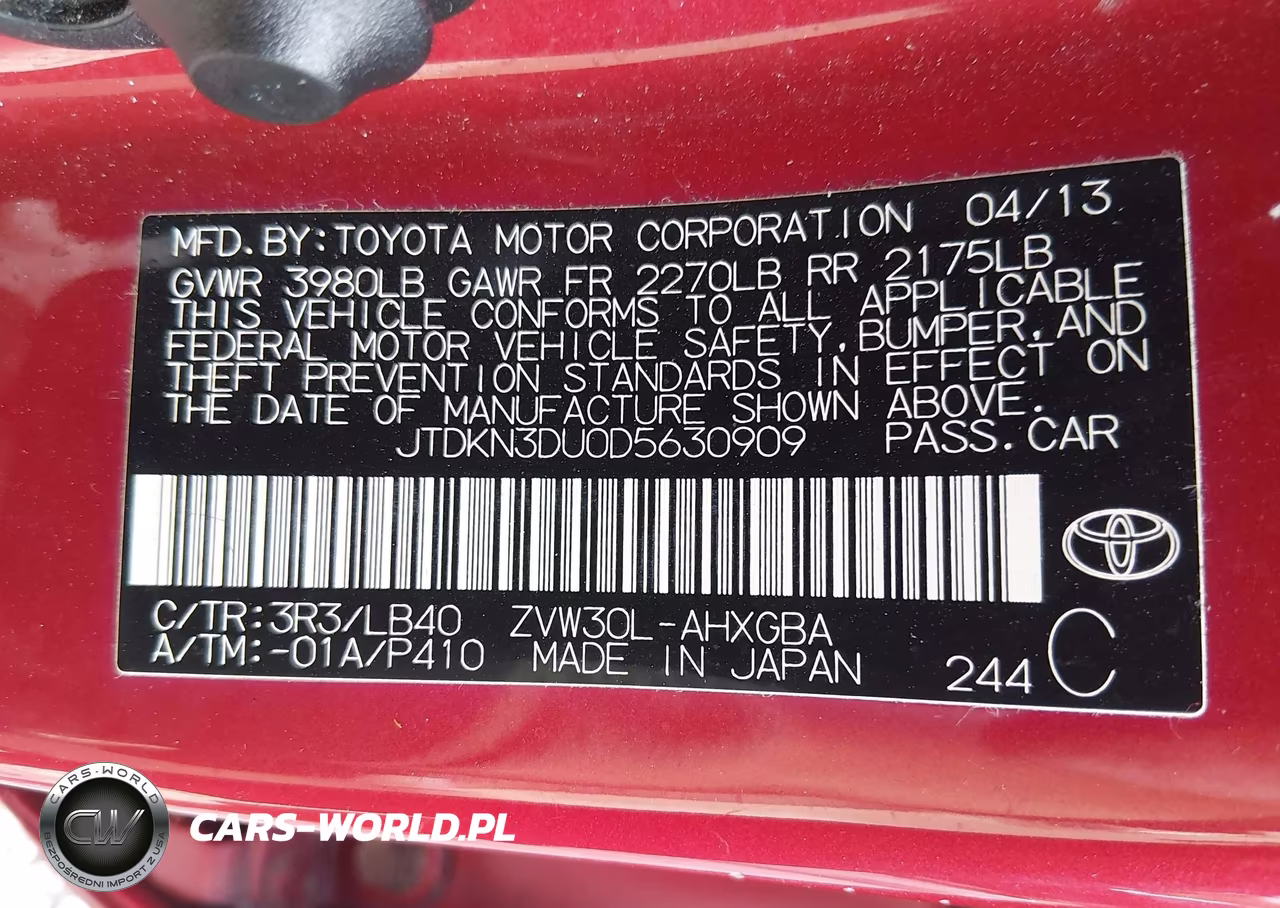 2013 Toyota Prius Four VIN:JTDKN3DU0D5630909 - 9