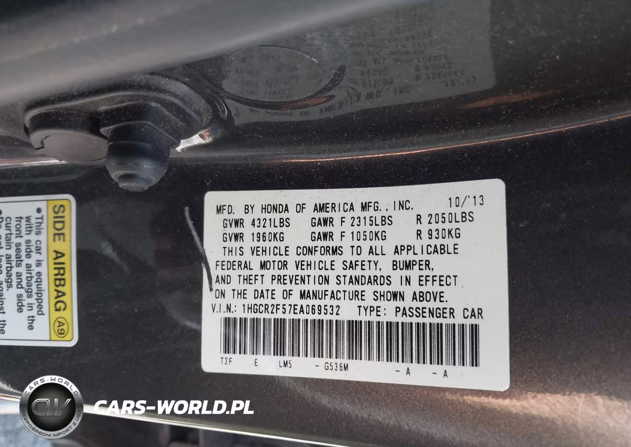 2014 Honda Accord Sport VIN:1HGCR2F57EA069532 - 9