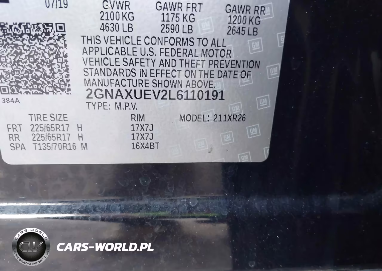 2020 Chevrolet Equinox Awd Lt 1.5L Turbo VIN:2GNAXUEV2L6110191 - 9