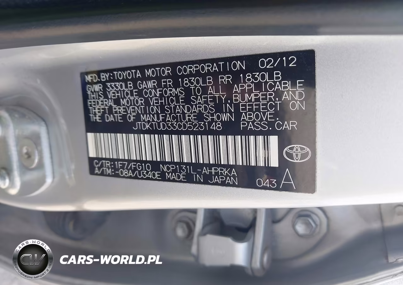 2012 Toyota Yaris Le VIN:JTDKTUD33CD523148 - 9