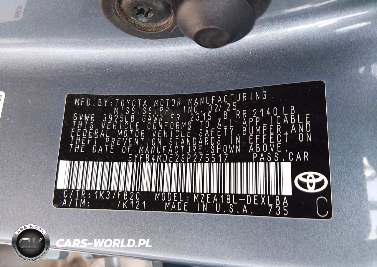 2025 Toyota Corolla Le VIN:5YFB4MDE2SP275517 - 9