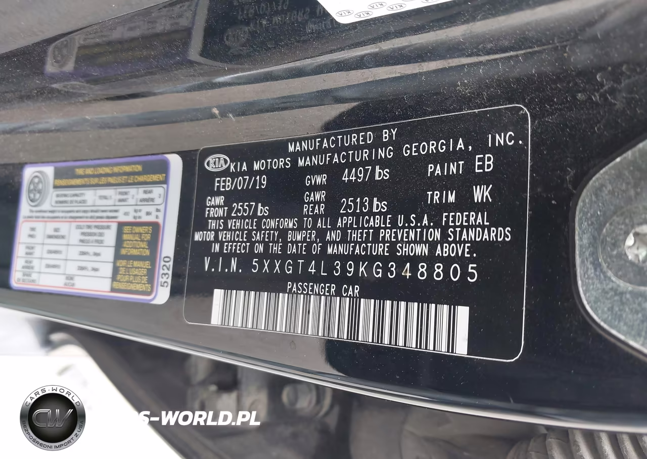 2019 Kia Optima S VIN:5XXGT4L39KG348805 - 9