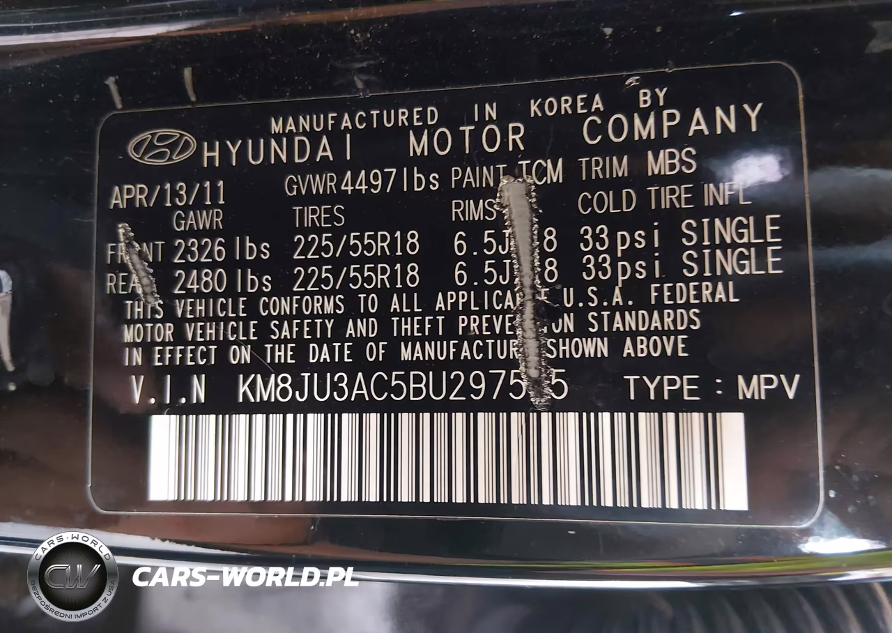 2011 Hyundai Tucson Limited VIN:KM8JU3AC5BU297535 - 9