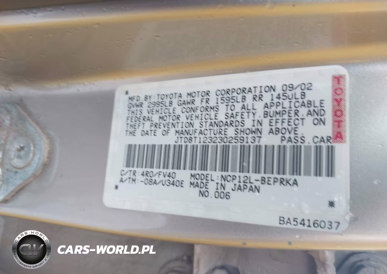 2003 Toyota Echo VIN:JTDBT123230259137 - 9