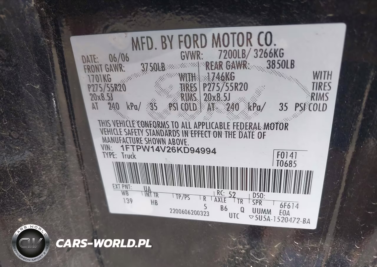 2006 Ford F-150 VIN:1FTPW14V26KD94994 - 9