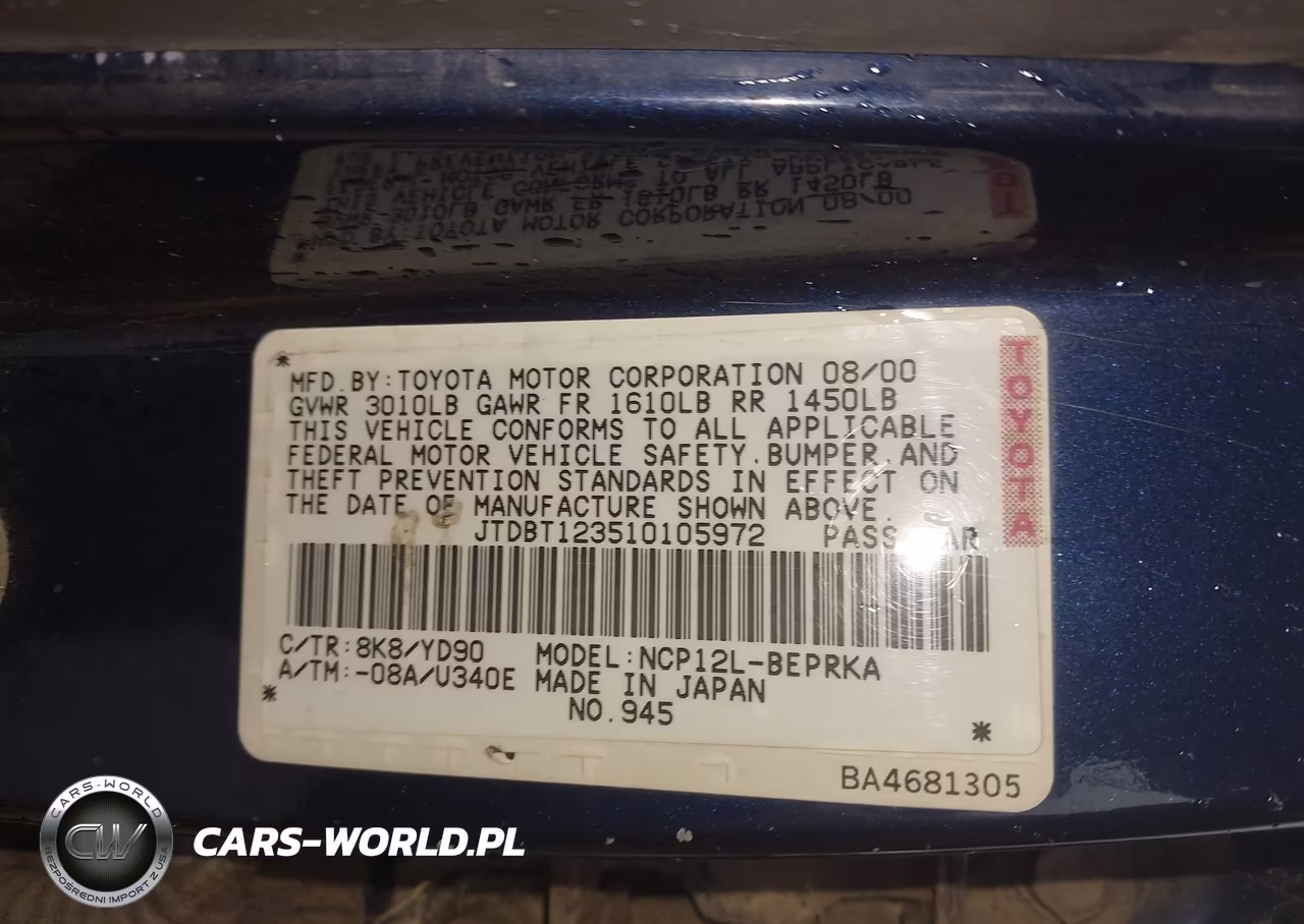 2001 Toyota Echo VIN:JTDBT123510105972 - 9