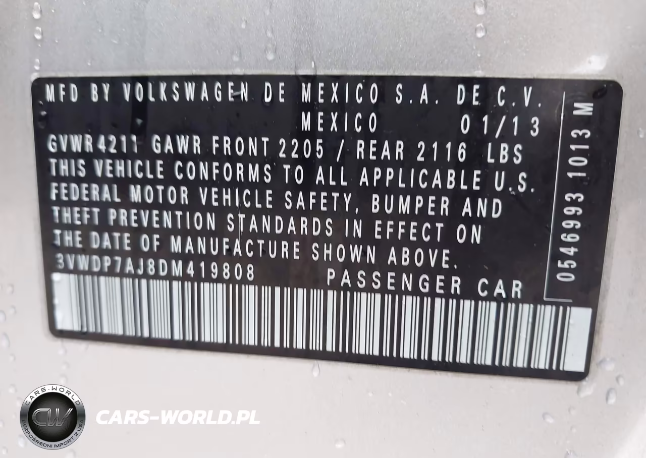 2013 Volkswagen Jetta 2.5L Se VIN:3VWDP7AJ8DM419808 - 9