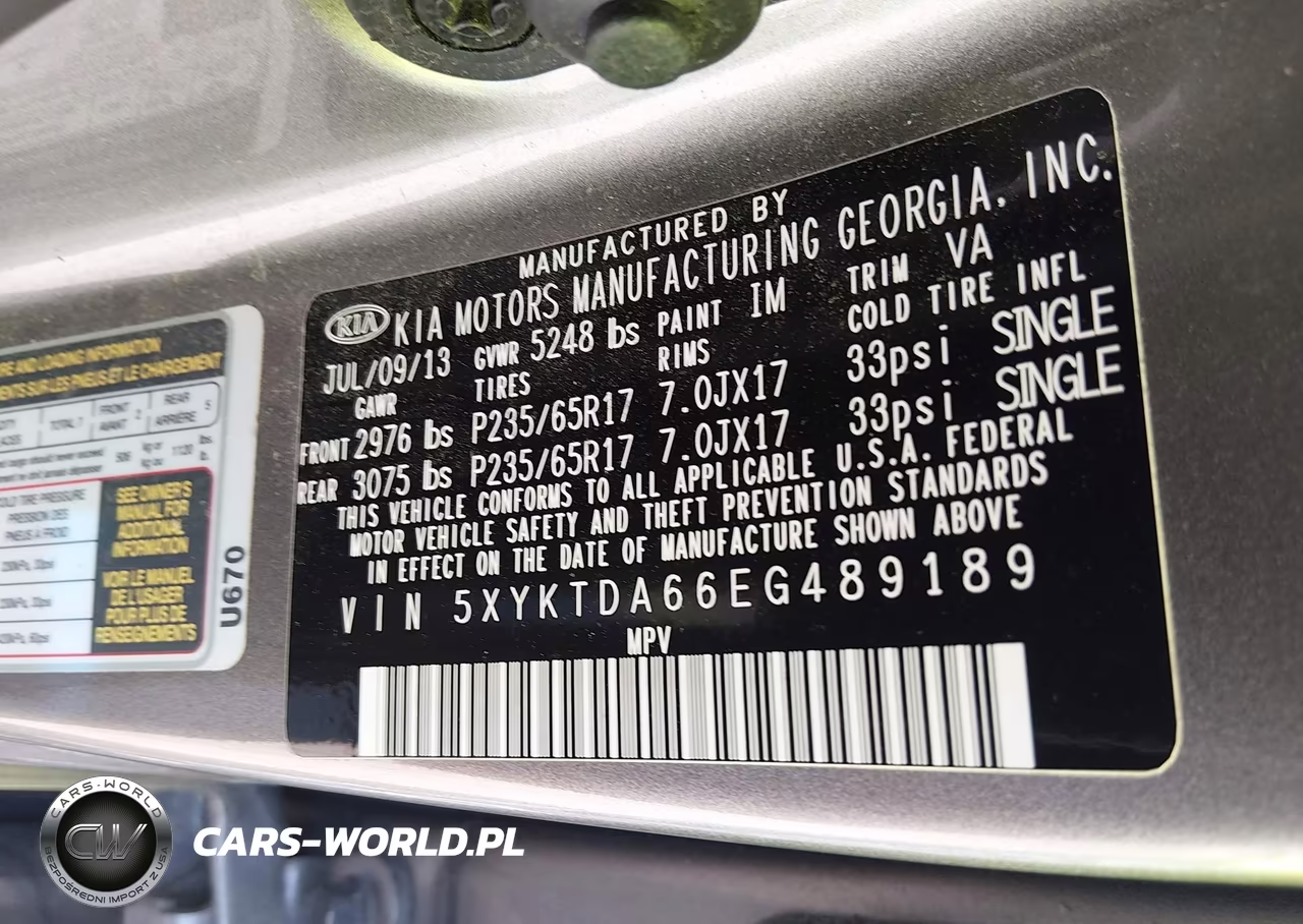 2014 Kia Sorento Lx VIN:5XYKTDA66EG489189 - 9