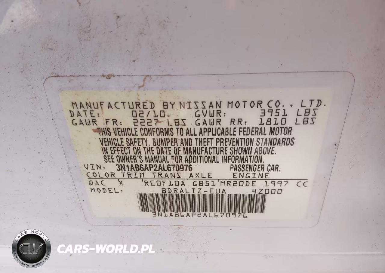 2010 Nissan Sentra 2.0Sr VIN:3N1AB6AP2AL670976 - 9